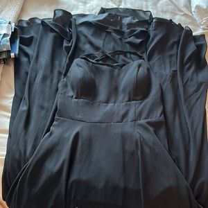 Dreamy Romance Black Backless Maxi Dress